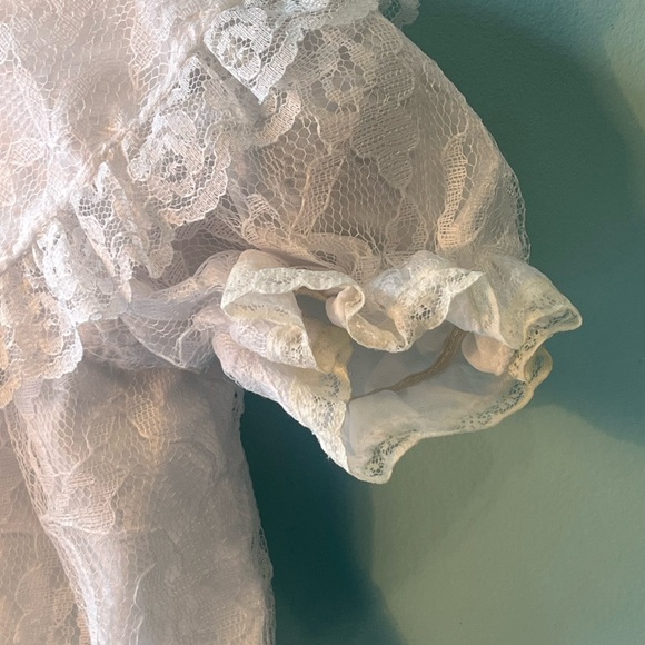 Vintage Jilly White Lace Dress with Pink Ribbon Size 18m - Picture 4 of 6